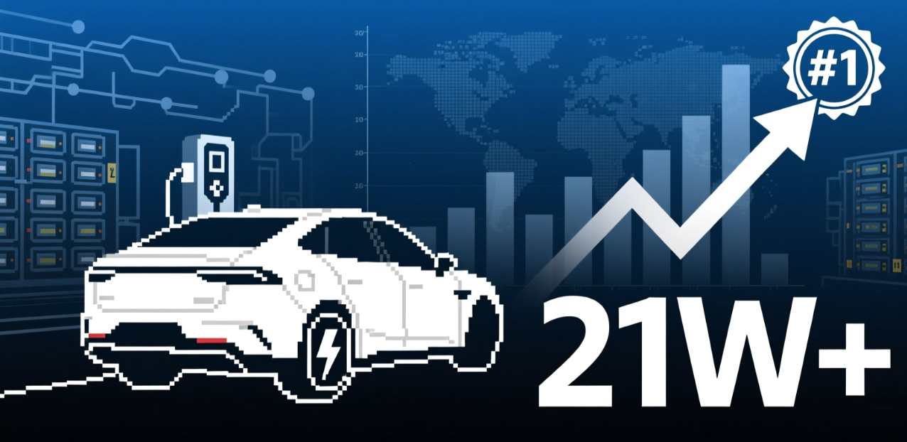 比亚迪1月销售新能源汽车21万+，蝉联新能源汽车销量冠军