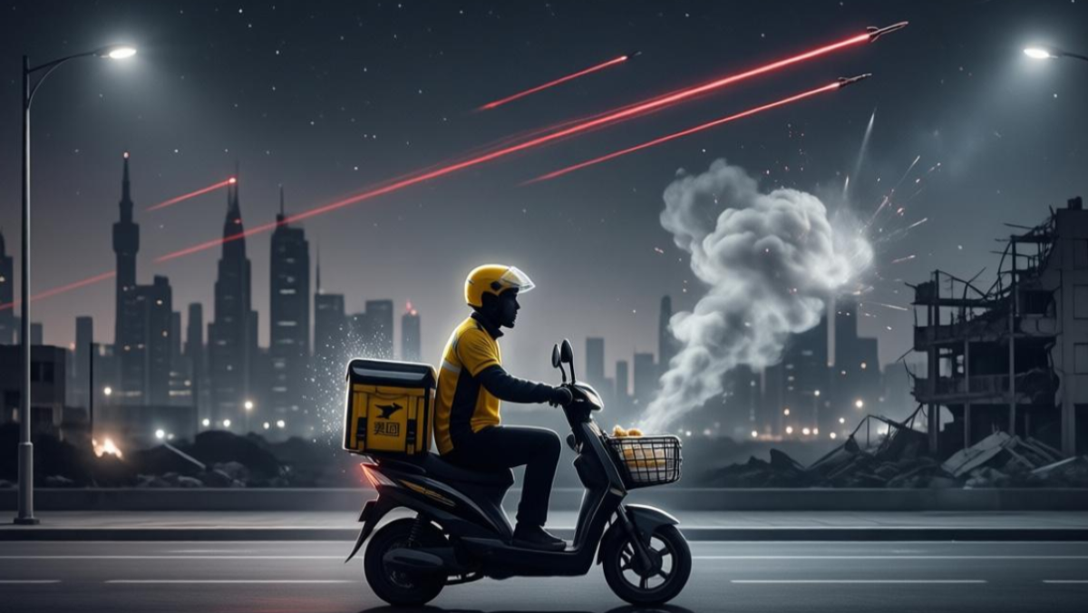美伊战争导弹乱飞，美团骑手还在配送